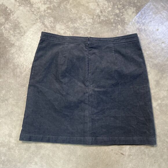 J Crew Skirt Womens 14 Gray Button Front Preppy Corduroy Mini BA838 - Picture 3 of 7